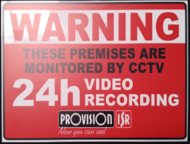 WARNING BOARD FOR CCTV